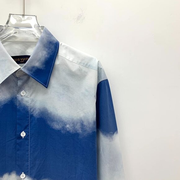 Louis Vuitton Sky & Cloud Print Cotton Long-Sleeve Shirt L Made In Italy - Picture 7 of 8
